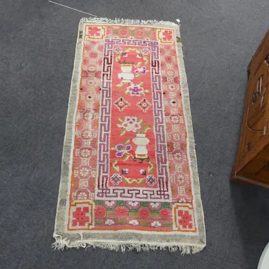 TUFTED RUG, CHINESE DESIGN, SOME WEAR 1750x880mm