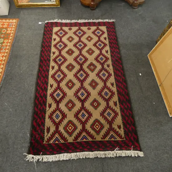 HAND KNOTTED WOOL PILE BALUCHI RUG 950x1700mm