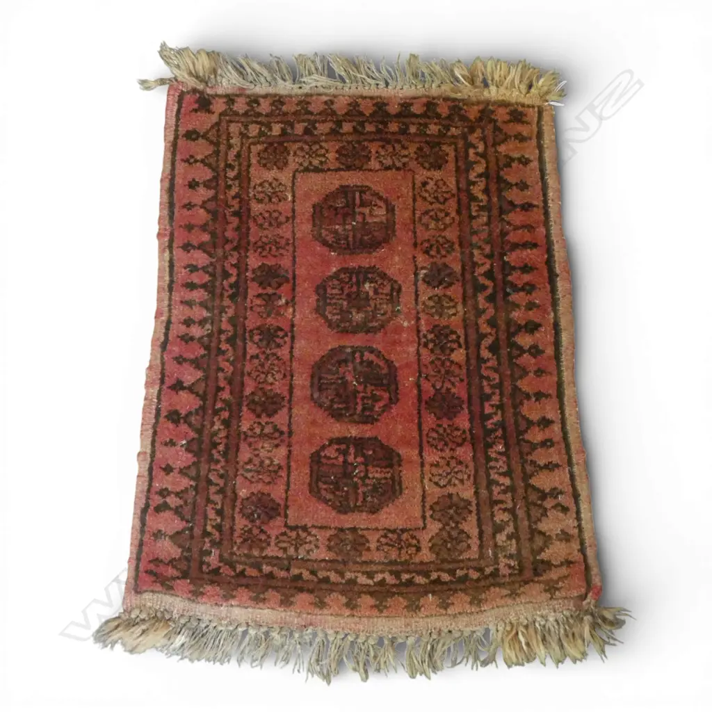 HAND KNOTTED ALL WOOL RUG 630x490mm Image 1++