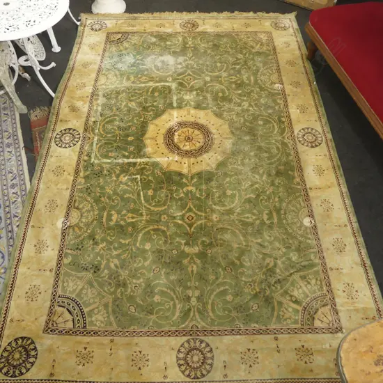 LG MACHINED SILK STYLE RUG; GREEN TONES 3000x1810mm