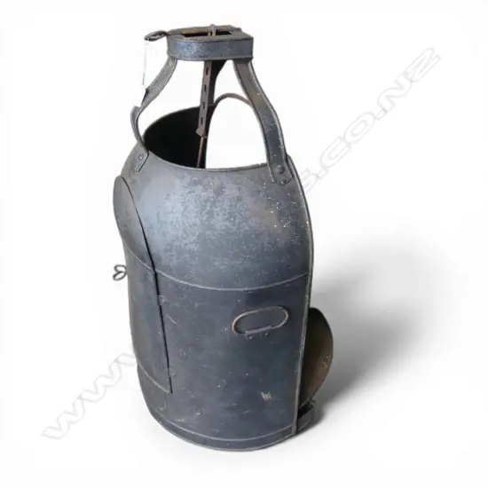 19thC metal fireplace hastener / Dutch oven / meat roaster. For cooking meat in front of open fire. H.900mm