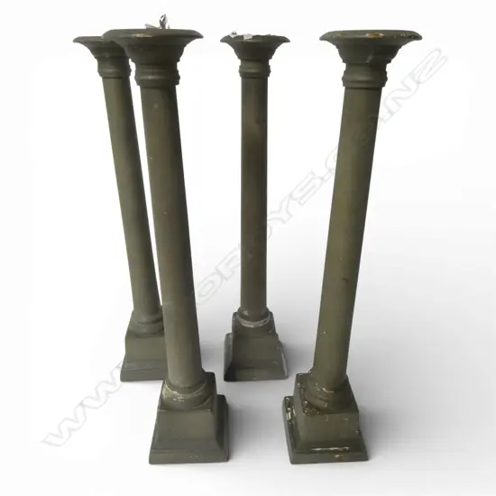 4 METAL COLUMN CANDLESTICKS H.355mm