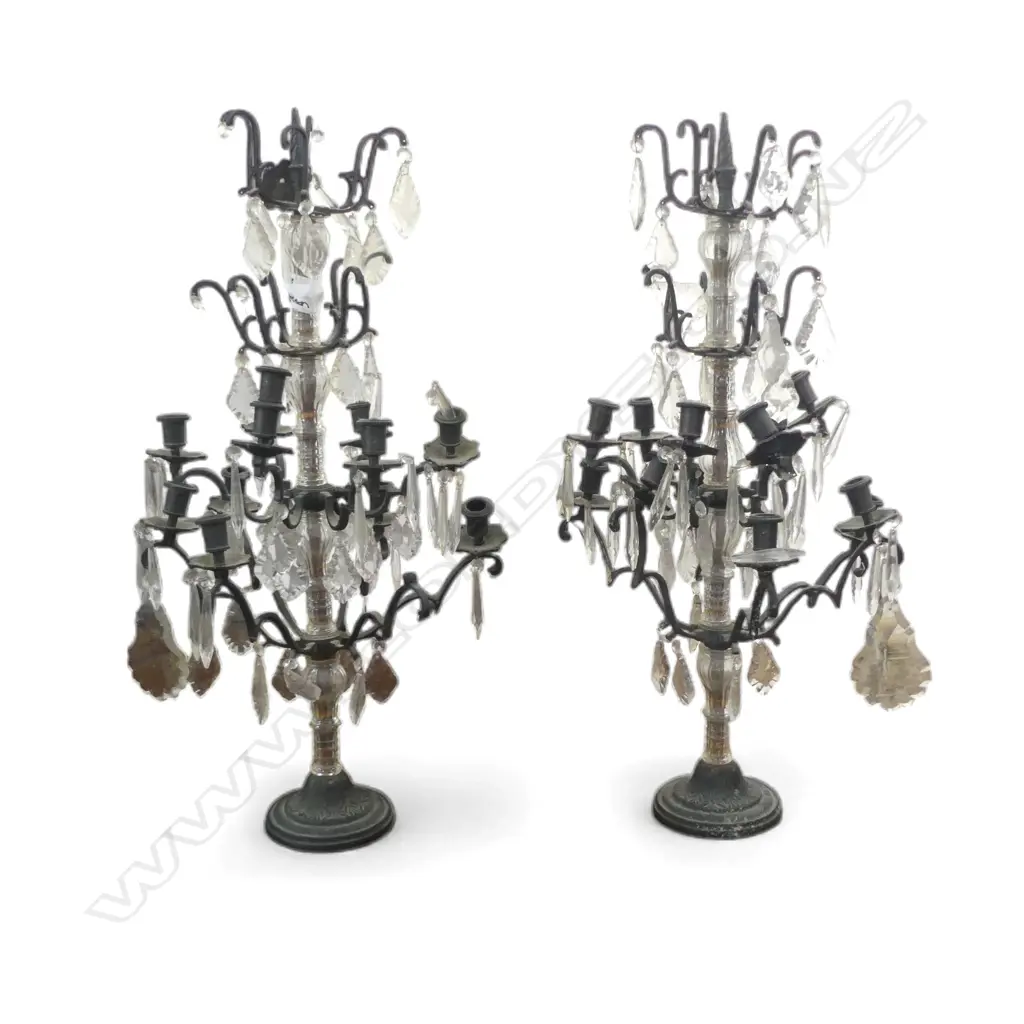 PR WROUGHT IRON CHANDELIERS with container of drops etc Image 1++