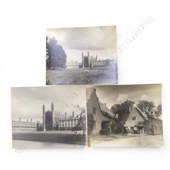 FOLDER CONTAINING 3 BLACK & WHITE ENGLISH SCENIC PHOTOS LARGE FORMAT  L300 H250MM