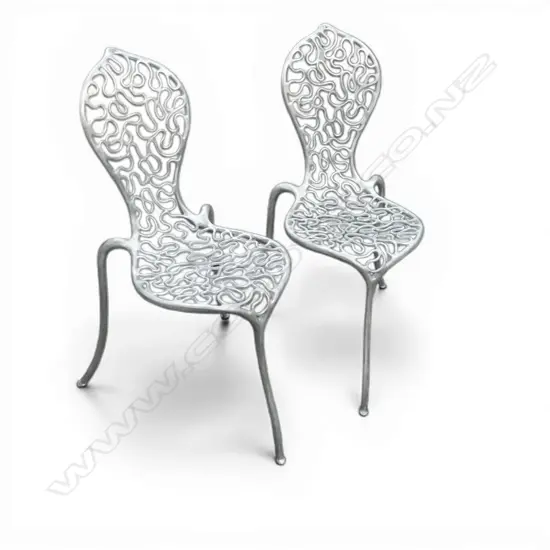 PR Stephane Rondel Unpolished Aluminium 'Peanut' Chairs