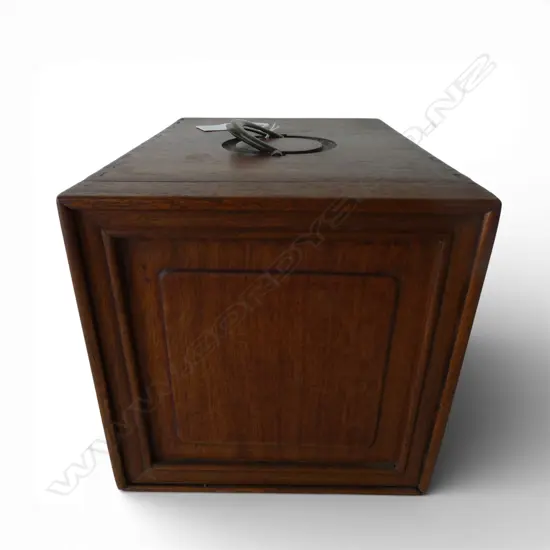 ANTIQUE APOTHECARY CASE four drawer, mirror with handle to top 195x255x190mm