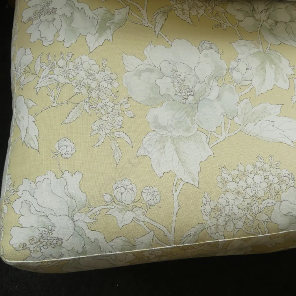PR SLIPPER CHAIRS IN YELLOW FLORAL LINEN UPHOLSTERY Image 1++