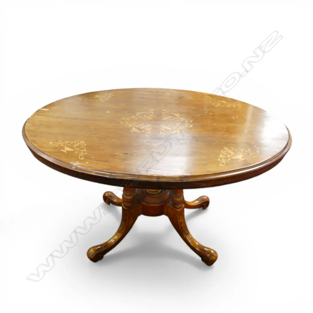 VICT INLAID WALNUT LOO TABLE H690 L1170MM Image 1++