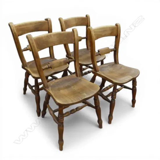 4 ANTIQUE WOODEN DINING CHAIRS