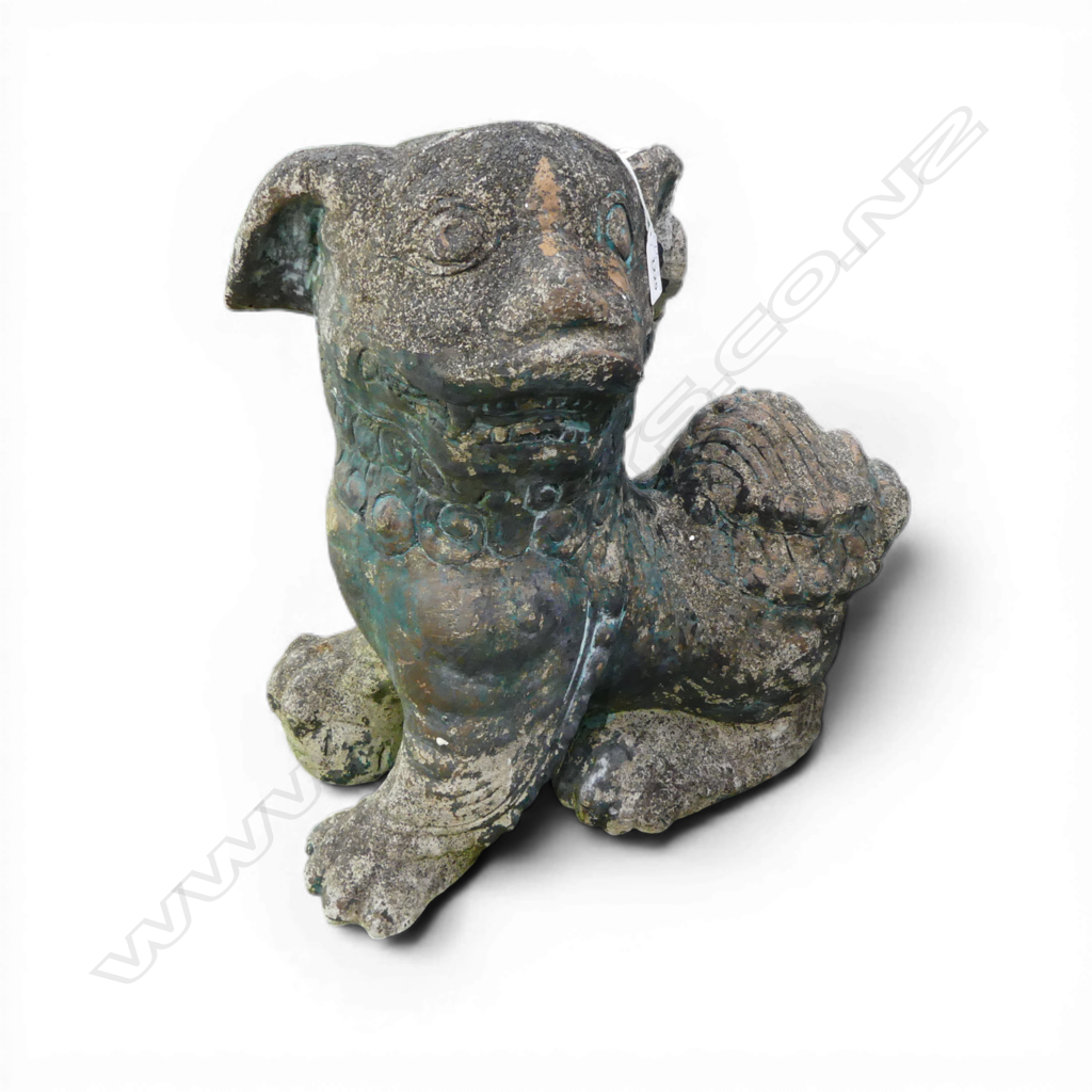 CONCRETE GARDEN TEMPLE DOG H.420mm Image 1++