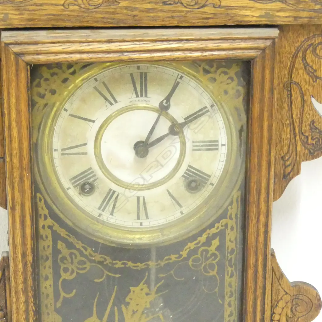 ANTIQUE SESSIONS GINGER BREAD CLOCK H.585mm Image 1++