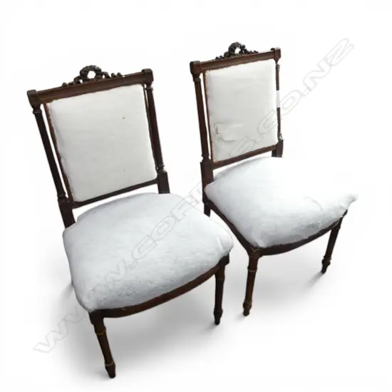 PR FRENCH EMPIRE STYLE VINTAGE BEDROOM CHAIRS PADDED READY TO UPHOLSTER H930MM