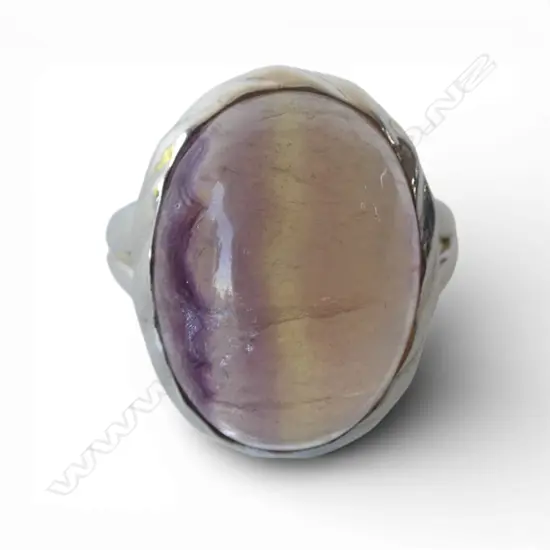 SILVER FLOURITE RING, adjustable size