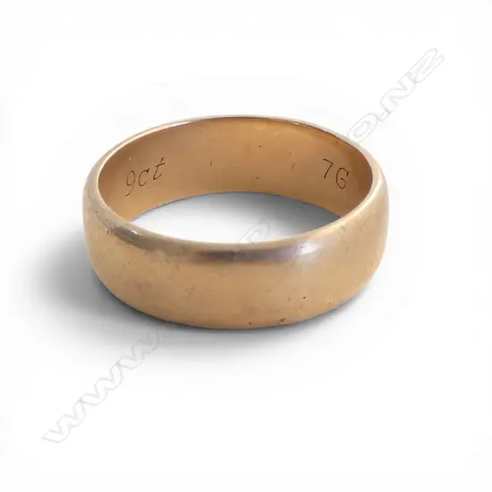 9ct YELLOW GOLD WIDE BAND RING 6.34gms size T