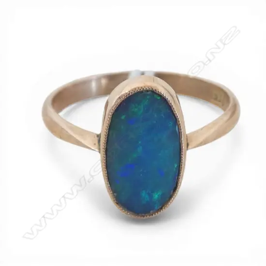 9CT ROSE GOLD OPAL DOUBLET RING 2gms SIZE O