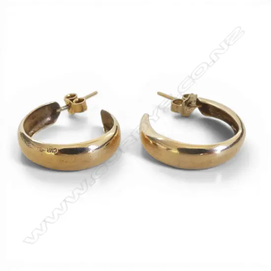 PR 9ct GOLD HOOP EARRINGS  slightly out of shape 2.75gms