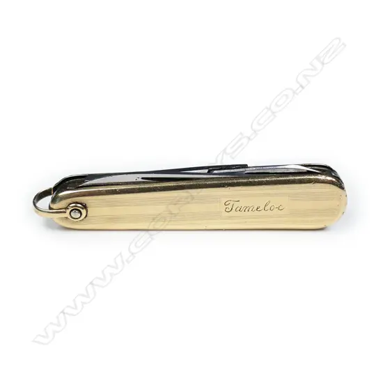 A 14ct yellow gold and steel pocket knife,