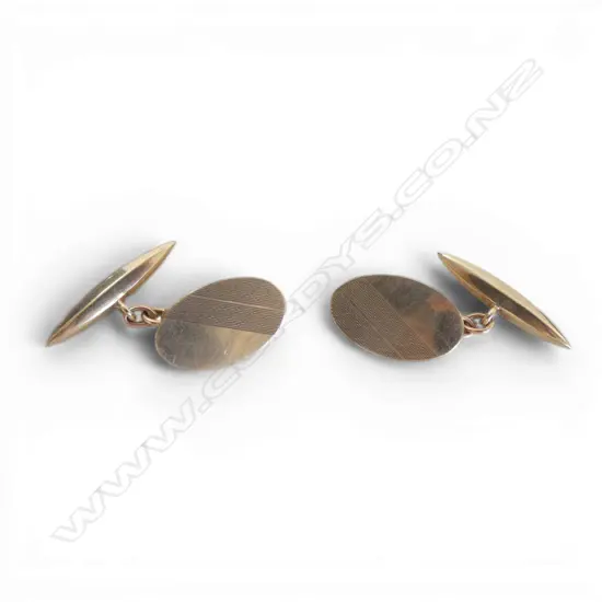 PR 9ct GOLD VINTAGE CUFFLINKS 4.56gms