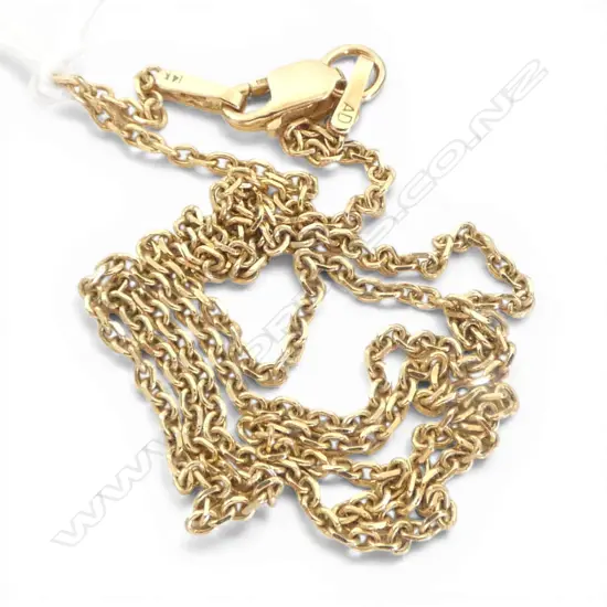 14ct YELLOW GOLD NECK CHAIN L.400mm. 2.46gms