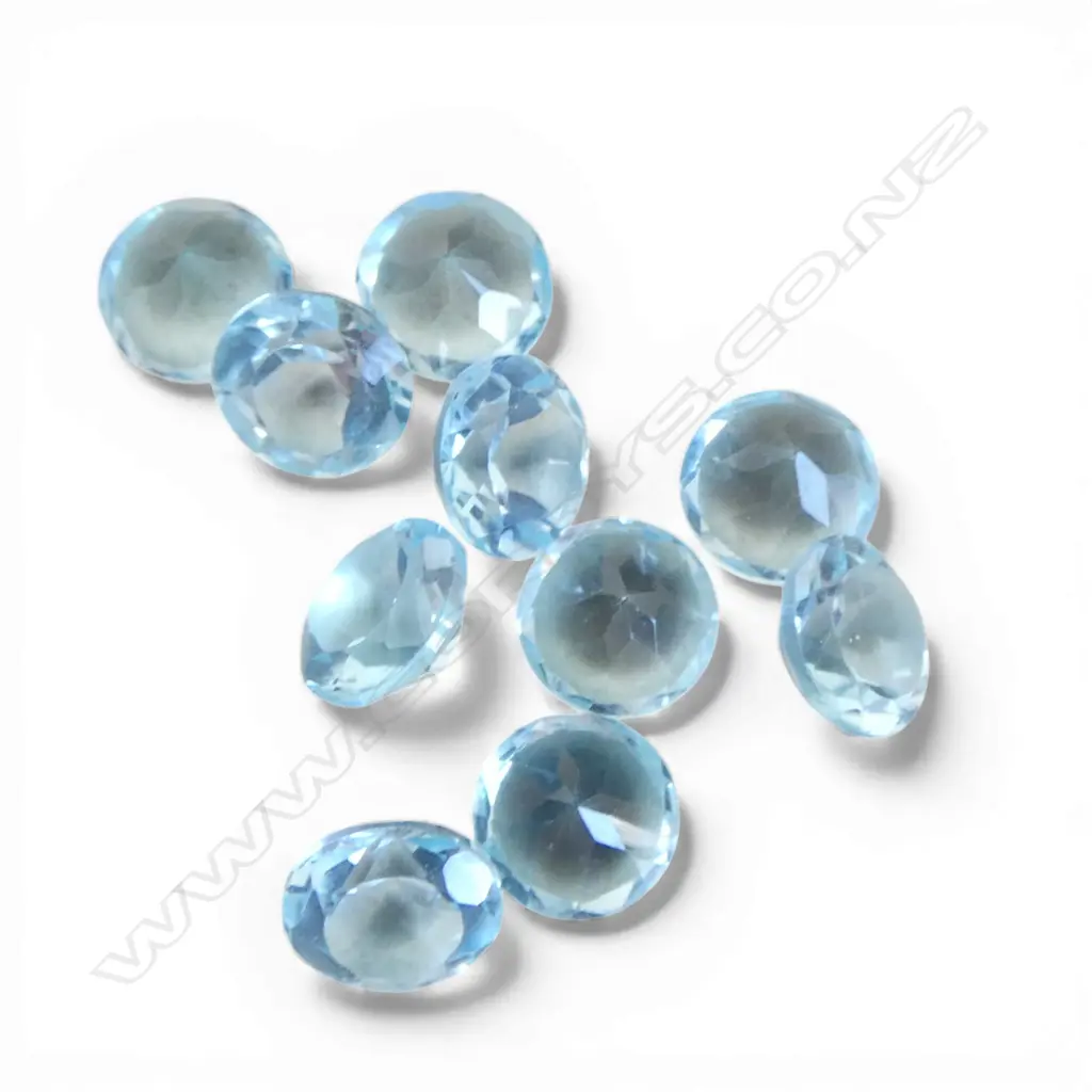 10 ROUND CUT BLUE TOPAZ, 6mm, 10.29ct Image 1++