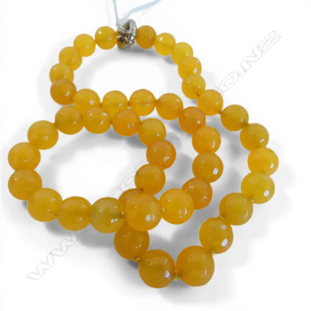 YELLOW TOPAZ FACETED BEAD NECKLACE Image 1++