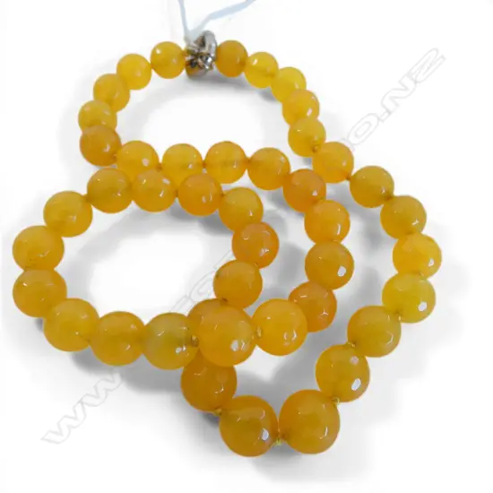 YELLOW TOPAZ FACETED BEAD NECKLACE