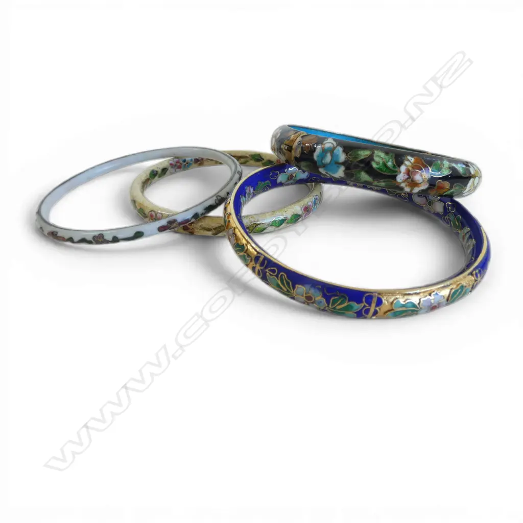 4 CHINESE CLOISONE BANGLES Image 1++