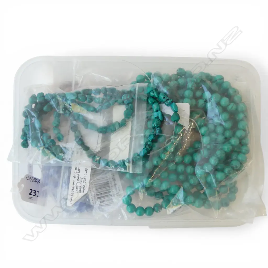 QTY BEADS INCLDS; AGATE, JASPER & DYED TURQUOISE Image 1++