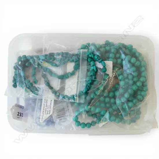 QTY BEADS INCLDS; AGATE, JASPER & DYED TURQUOISE