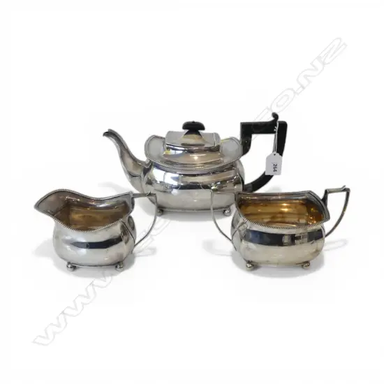 STG SILVER 3 PCE TEA SET, CHESTER 1911, 1278gms