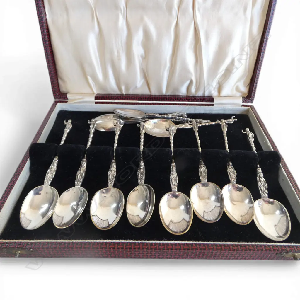 CASED SET 12 S/SILVER COFFEE SPOONS 103GRMS  Image 1++