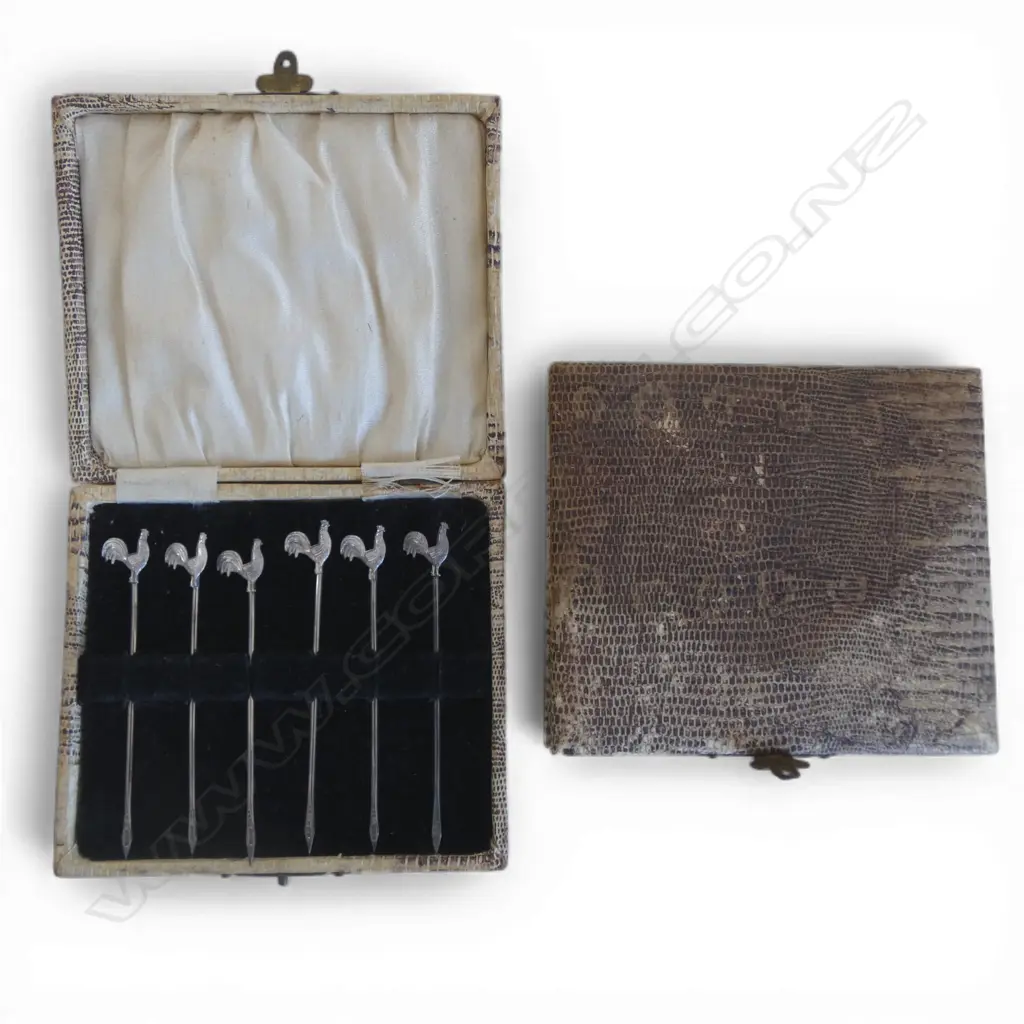2 CASED SETS OF S/SILVER COCKTAIL STICKS 24GMS Image 1++
