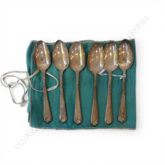 6 CANADIAN STG SILVER DESSERT SPOONS, BIRKS 1951 L.180mm 352gms