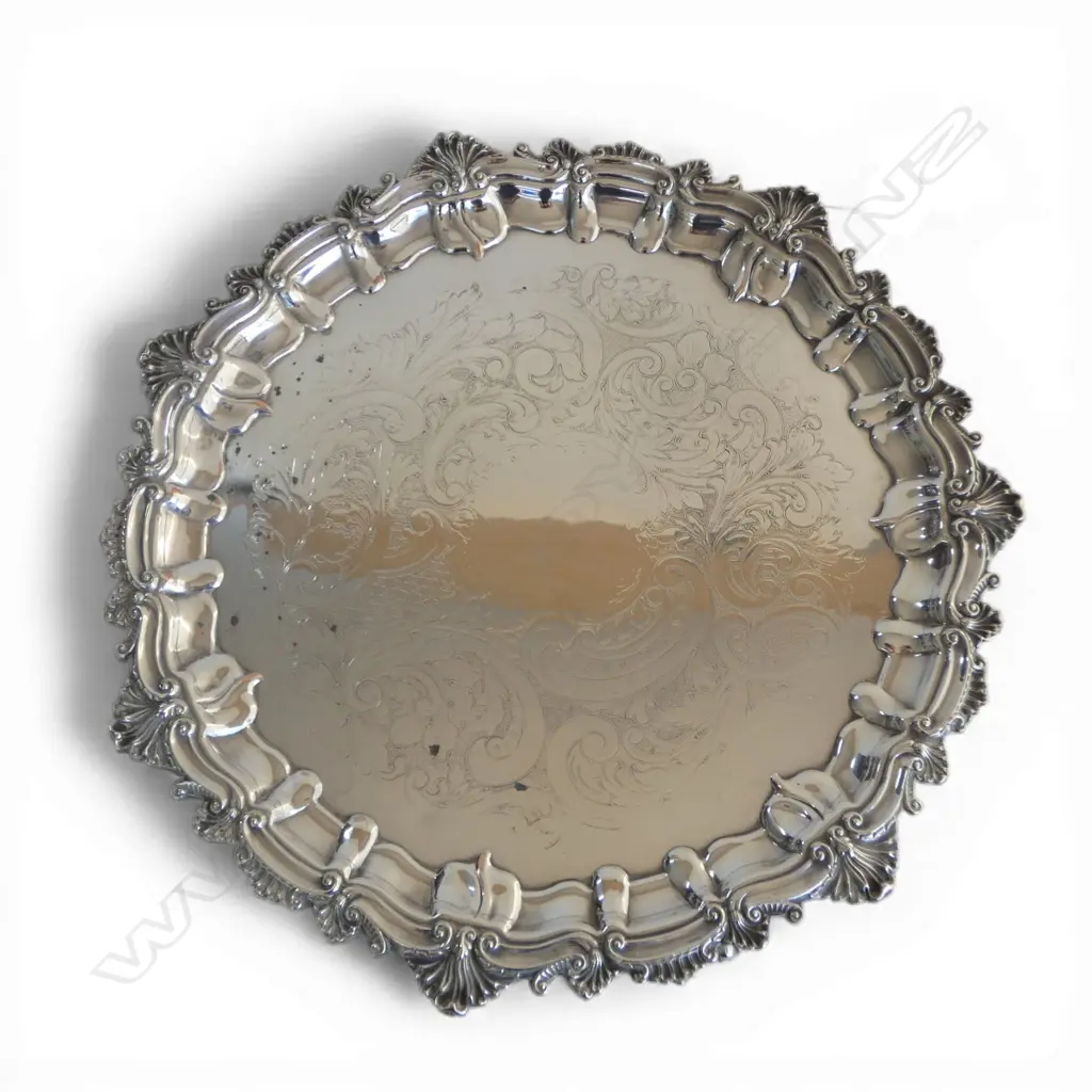 SHEFFIELD PLATE SALVER Dia.380mm Image 1++