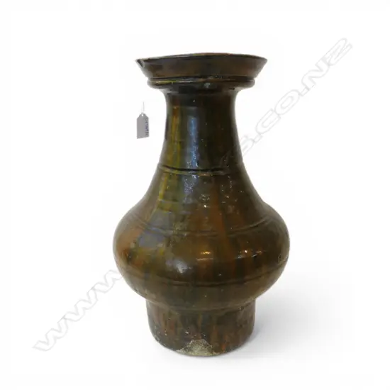 OLD JAPANESE GLAZED STONEWARE VASE H.400mm