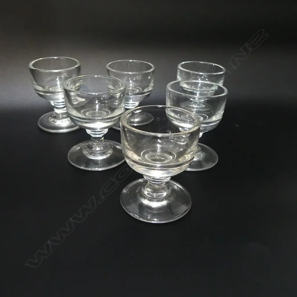 6 ANTIQUE PENNY LICK GLASSES H.80mm Image 1++