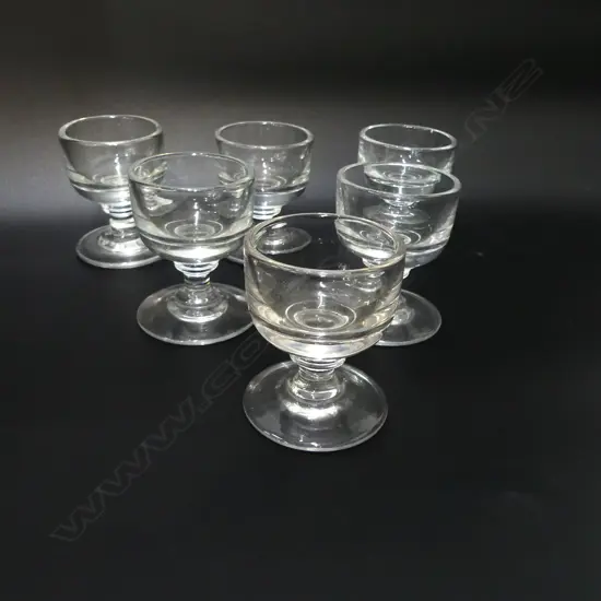 6 ANTIQUE PENNY LICK GLASSES H.80mm