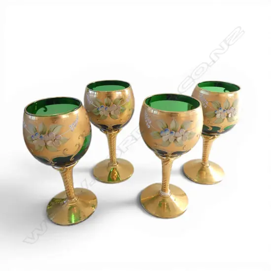 4 VENETIAN WINE GLASSES H.155mm