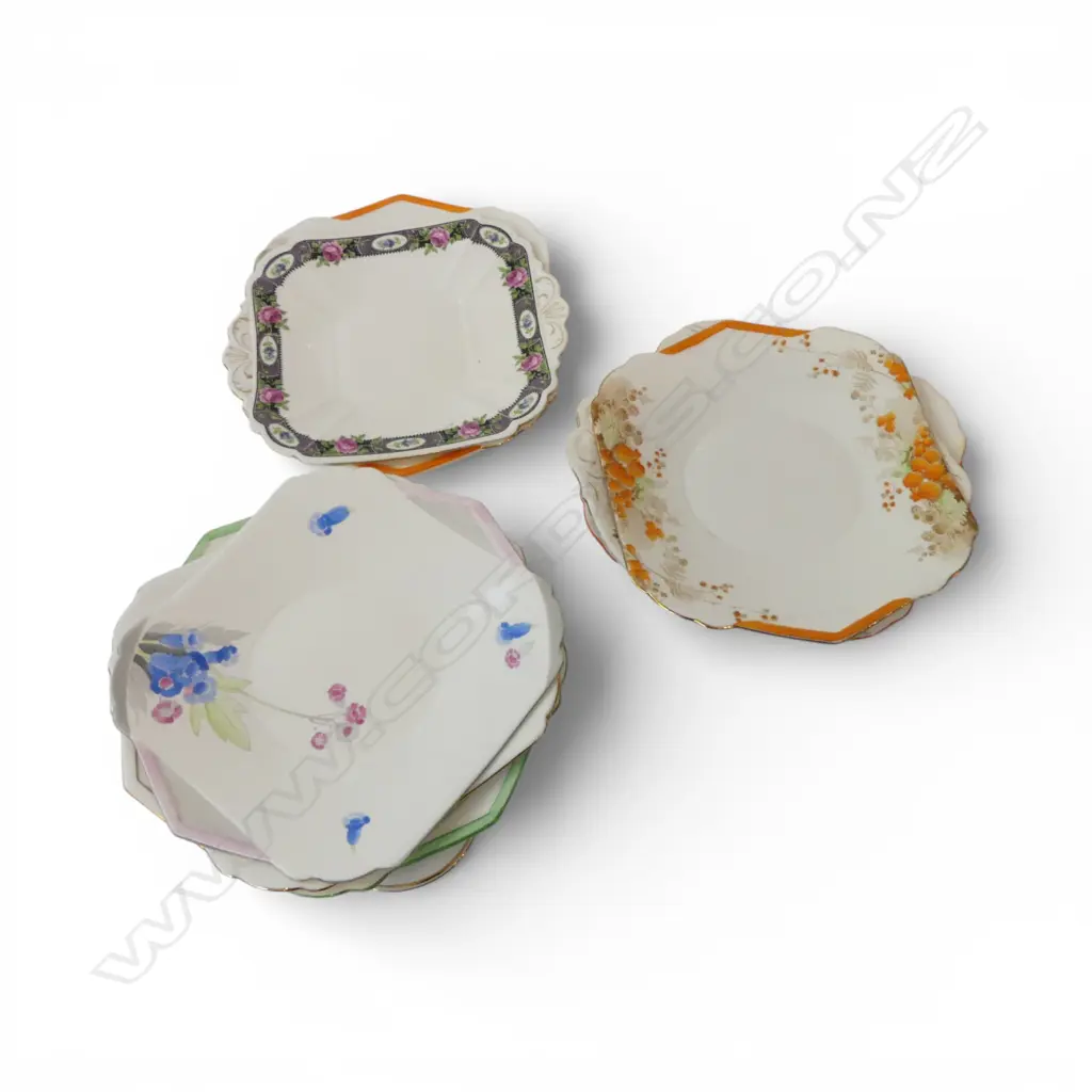 10 SHELLEY CHINA CAKE PLATES DECO PATS ETC Image 1++