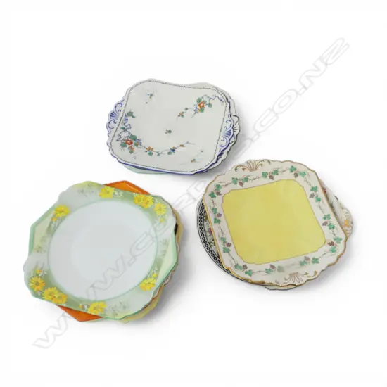 10 SHELLEY CHINA VINTAGE CAKE PLATES MIXED PATS