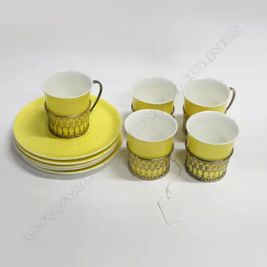 5 S/SILVER  SHELLEY COFFEE CANS SILVER WEIGHT 80GRMS