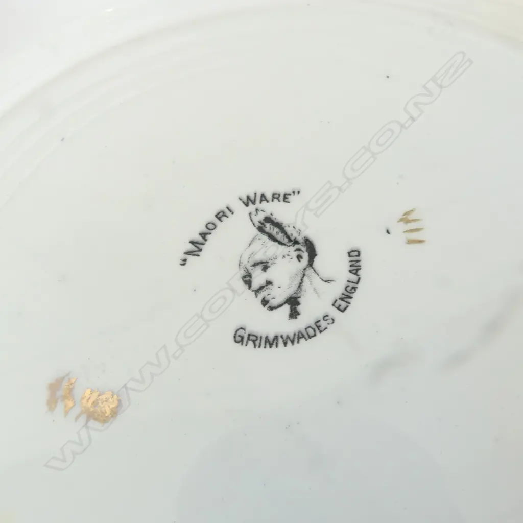 ROYAL STAFFORDSHIRE HOMELAND SERIES BOWL + GRIMWADES MAORI WARE 'MAORI CARVER' PLATE Dia.235mm Image 1++