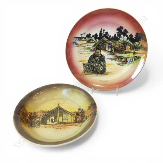 ROYAL STAFFORDSHIRE HOMELAND SERIES BOWL + GRIMWADES MAORI WARE 'MAORI CARVER' PLATE Dia.235mm
