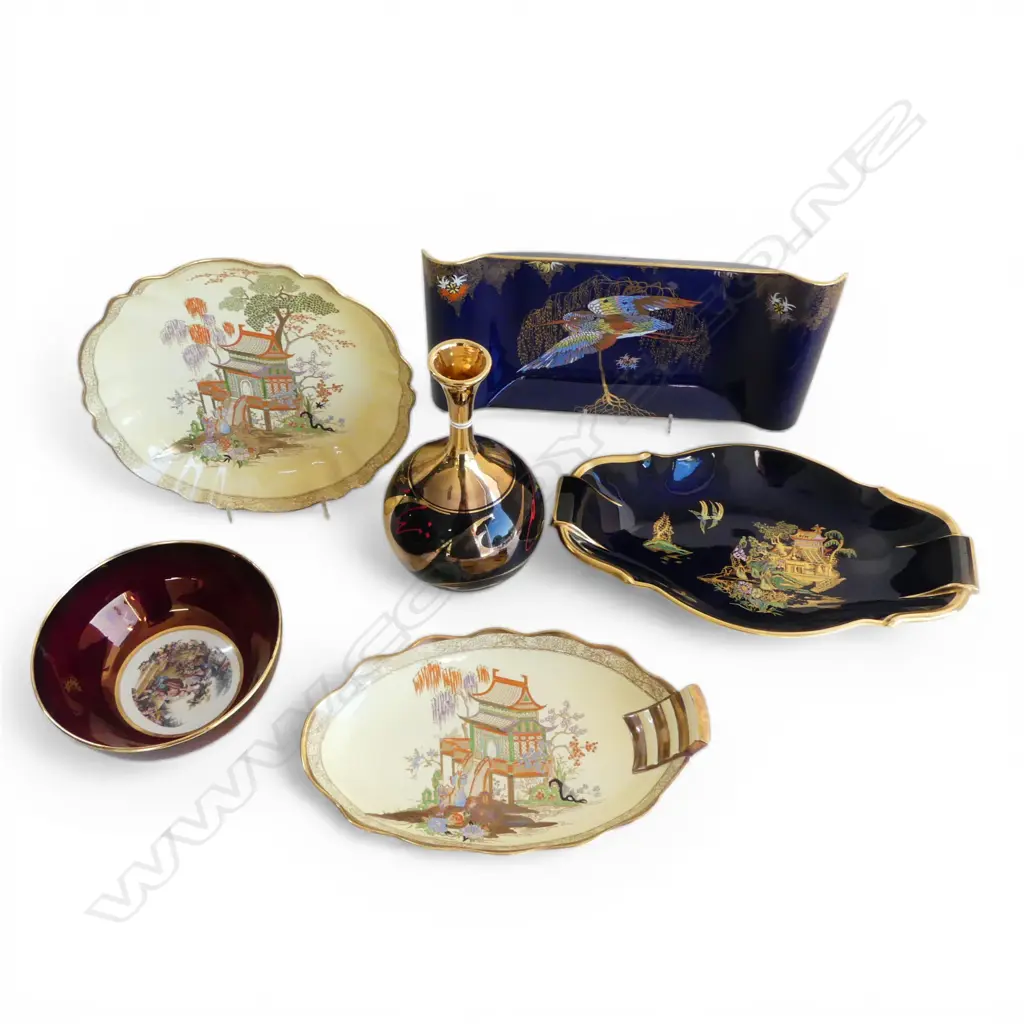 5 PCES CARLTON WARE + PETER COLLIS VASE H.210mm Image 1++