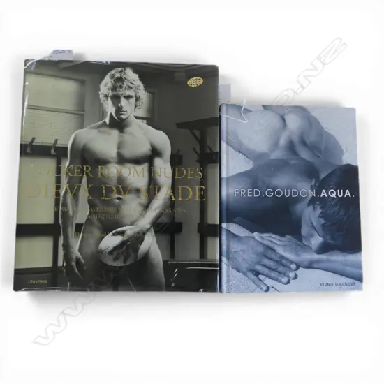 2 NUDE REFERENCE BOOKS; FRED GOUDON AQUA & LOCKER ROOM NUDES the rugby players of francais paris by FRANCOIS ROUSSEAU