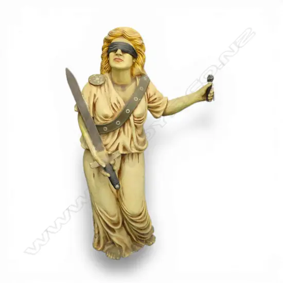 TALL PLASTIC THEMIS THE GREEK GODDESS OF DIVEN LAW & ORDER FIGURINE. 'Lady Justice'. H.930mm 