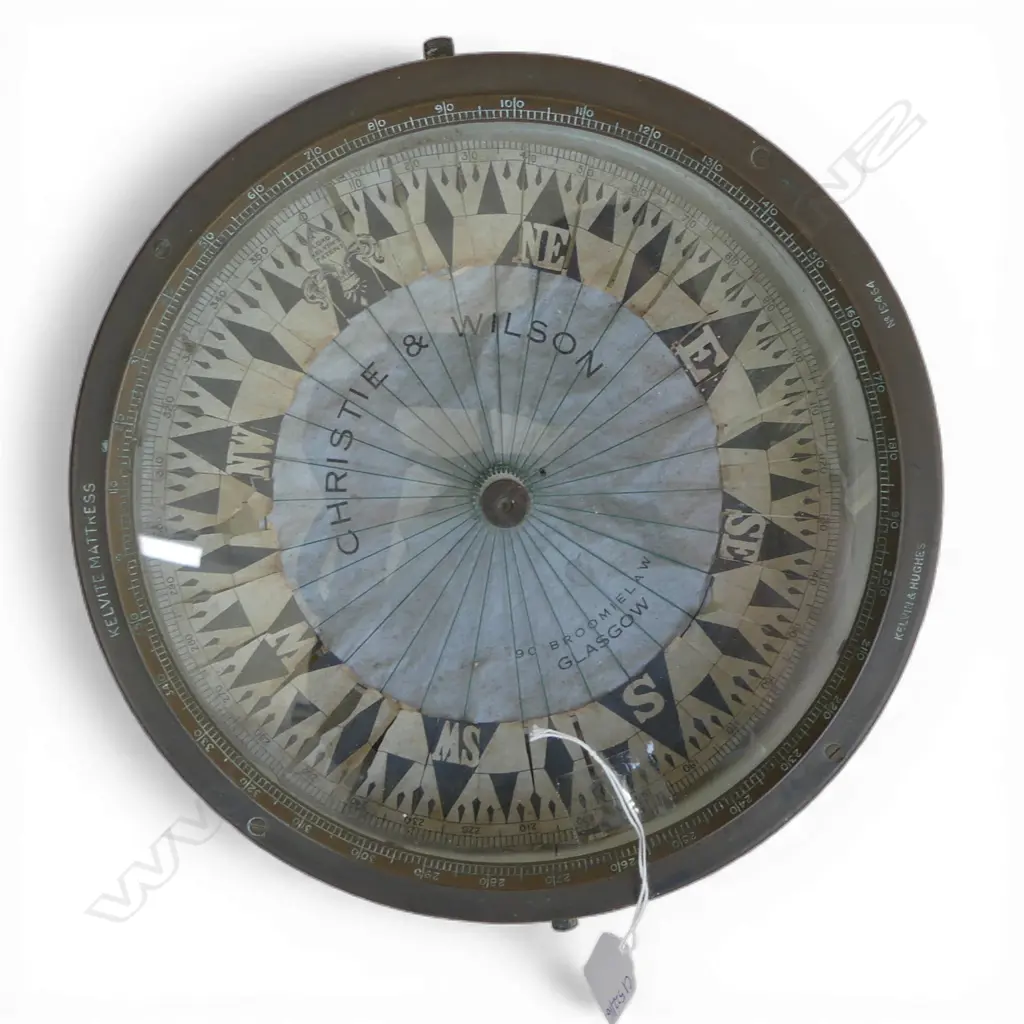 LG SHIPS DRY COMPASS, CHRISTIE & WILSON, GLASGOW 285mm dia Image 1++