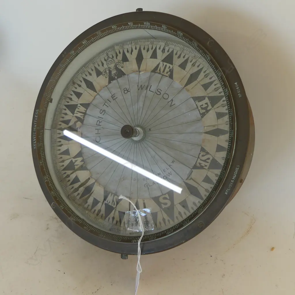 LG SHIPS DRY COMPASS, CHRISTIE & WILSON, GLASGOW 285mm dia Image 1++