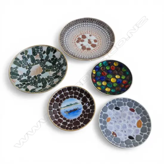 5 MOSAIC DISHES largest Dia.280mm