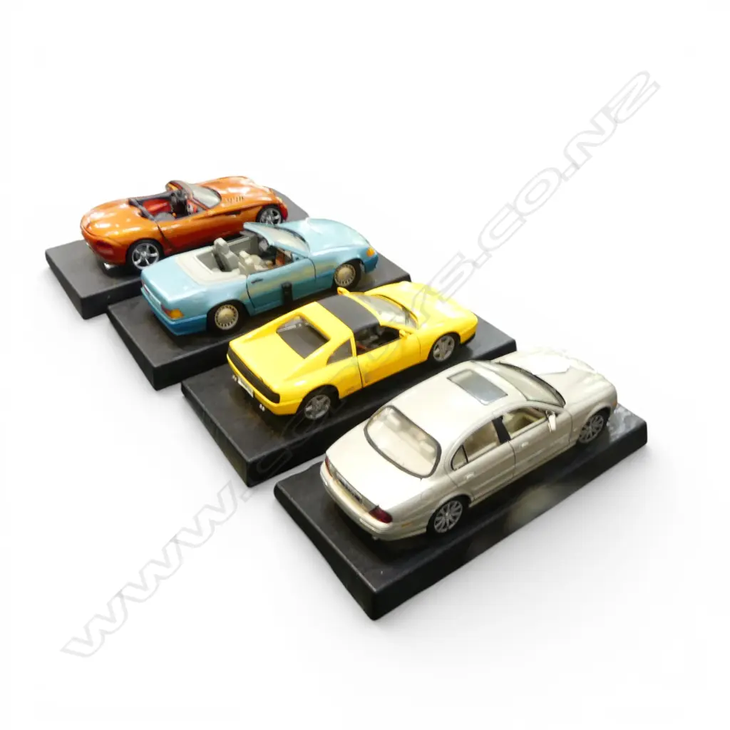 4 MODEL CARS  MERC JAG  FERRARI & DODGE L300MM Image 1++
